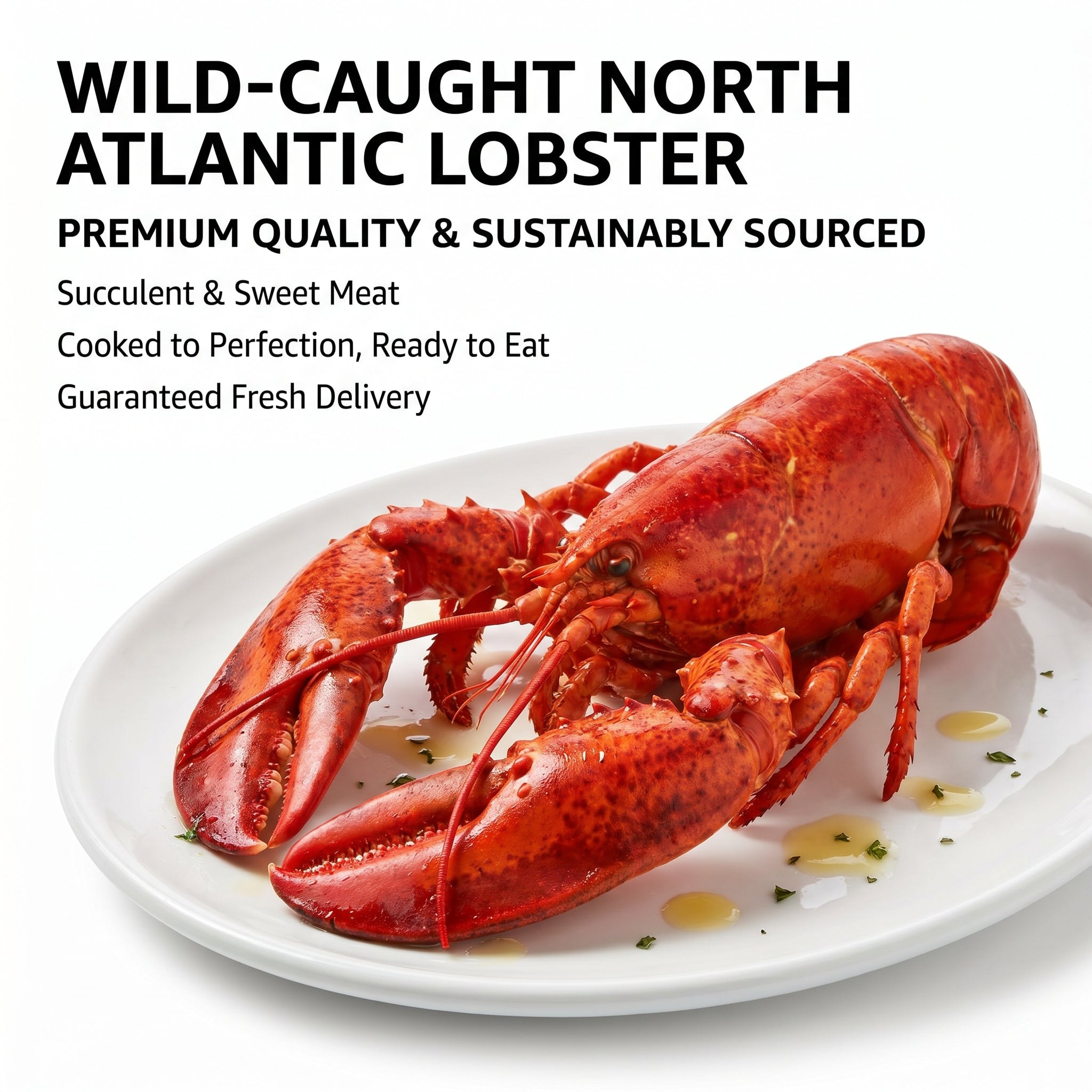 Wild-Caught Boston Lobster (Large) - Freshly Frozen Atlantic Lobster | Succulent Sweet Meat & Superior Quality