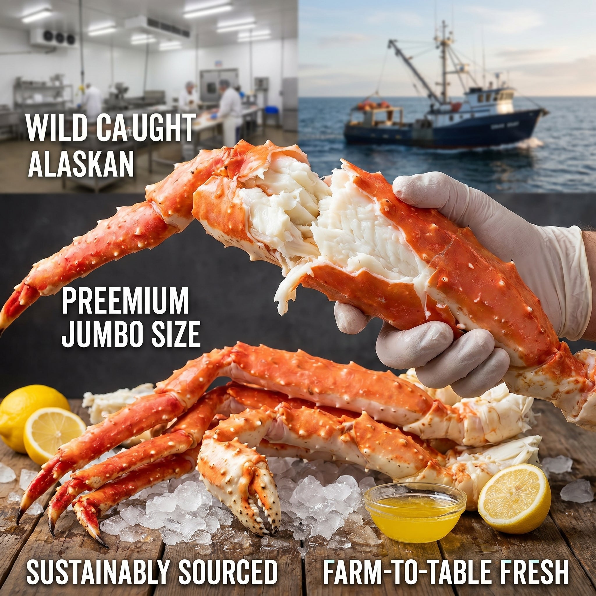 Giant Alaskan Style King Crab Legs - 3lb Premium Gift Box | Wild-Caught & Flash-Frozen for 5-Star Buttery Flavor
